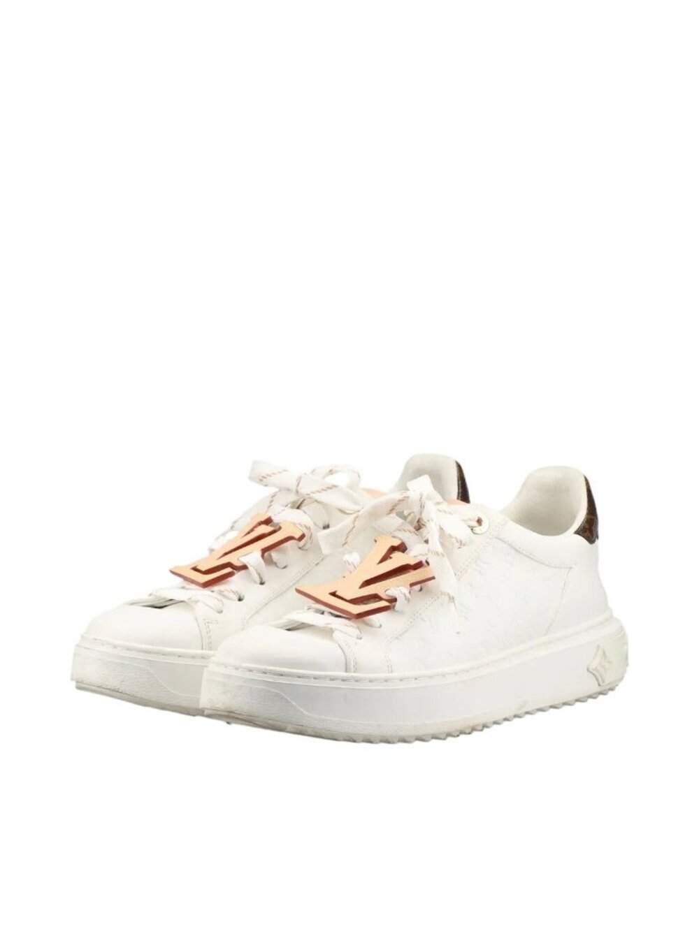 Louis Vuitton Time Out Line 36.5 Leather Sneakers Low Cut Shoes
